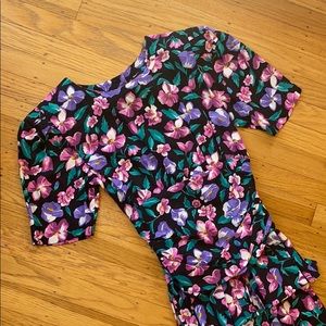 90s Vintage Floral Jane Singer Dress Size 2
